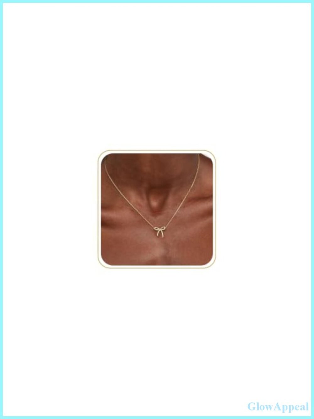 14K Gold Plated Bow Choker Necklace Adjustable Lobster Clasp Dainty